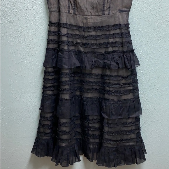 New Anthropologie Odille Black Ruffled Dress - Picture 3 of 7